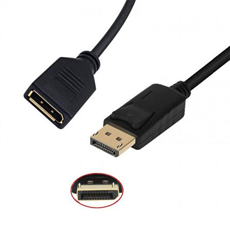 Display port dişi erkek kablo display dişi erkek uzatma kablosu 2m