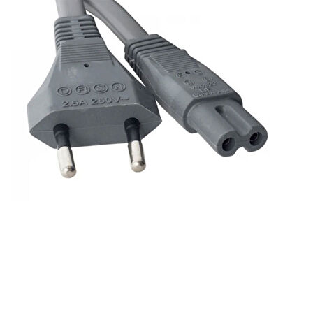 Teyip fişi 2 pinli teyip radyo vb için power kablo 1.30 cm