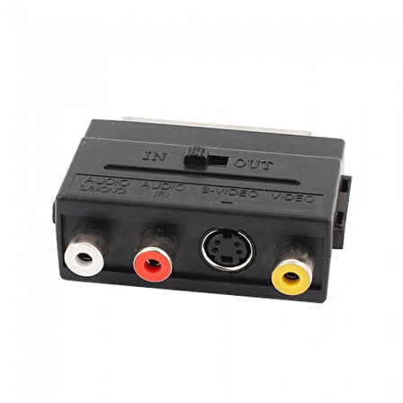 Scart to RCA S-Video in out anahtarlı çevirici Adaptörü Scart AV çevirici
