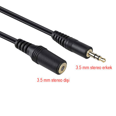 3.5mm stereo dişi erkek uzatma kablosu kulaklık aux uzatma kablosu 2m