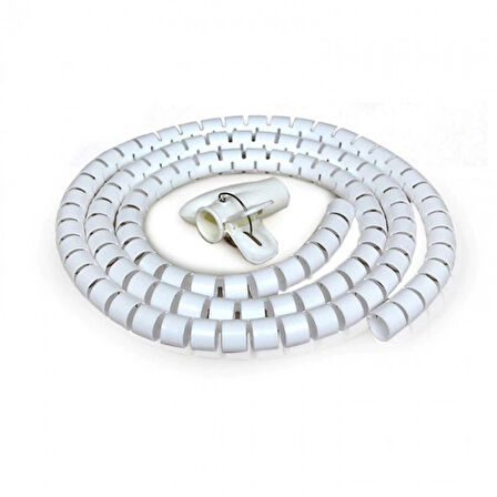 Spiral kablo toplayıcı kablo düzenleyici Çapı 20mm beyaz 1.5m