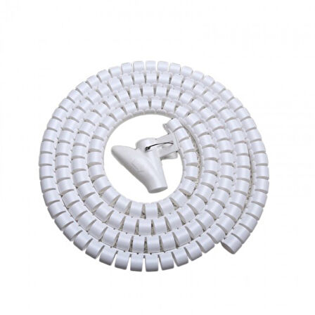 Spiral kablo toplayıcı kablo düzenleyici Çapı 20mm beyaz 1.5m