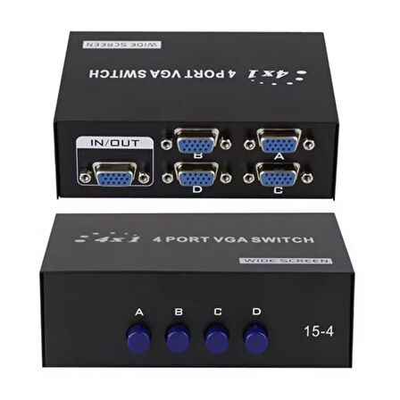 Vga Switch Çoklayıcı anahtarlı manuel vga Çoğaltıcı 4 Port 4 Kasa 1 Ekran