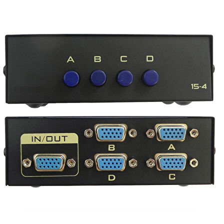 Vga Switch Çoklayıcı anahtarlı manuel vga Çoğaltıcı 4 Port 4 Kasa 1 Ekran