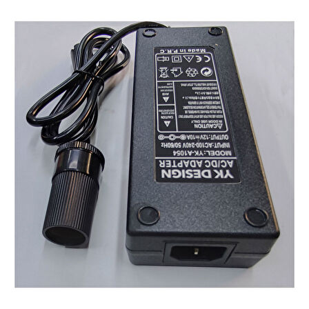 220v to 12v 10A Araç çakmaklık Ac / Dc Dönüştürücü Adaptör 
