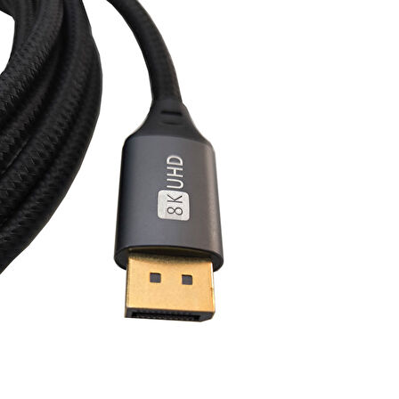 Display 8k UHD v1.4 kablo 8k v1.4 örgülü display port erkek erkek kablo 2m