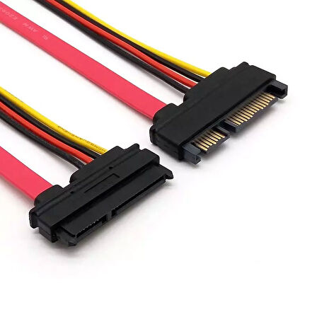 Sata data 22 pin power uzatma kablosu 15+7 Pin sata data power uzatma kablo 1m