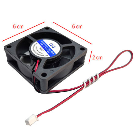 12v 2 pinli fan 6cmx6cmx2cm 6cm 12V soğutucu fan
