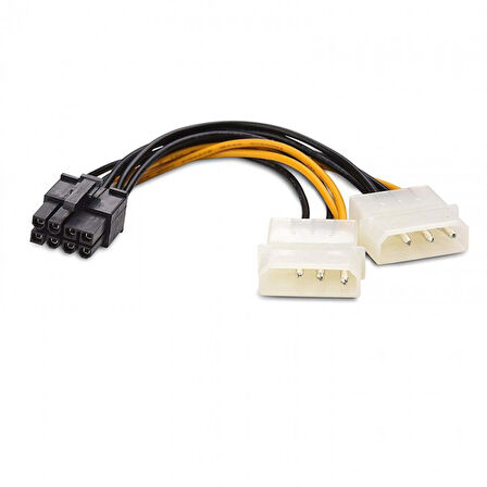 2x IDE molex to 8 pin pcıe ekran kartı power güç kablosu 17cm