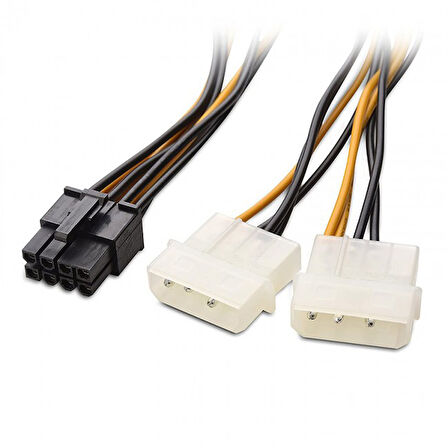 2x IDE molex to 8 pin pcıe ekran kartı power güç kablosu 17cm