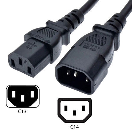 PC Power dişi erkek uzatma kablosu 3x0.75 güç uzatma kablosu 2m
