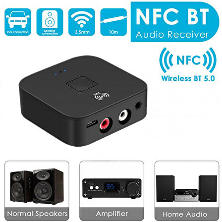 NFC Bluetooth V5.0 kablosuz ses alıcı Adaptör stereo rca bluetooth alıcı