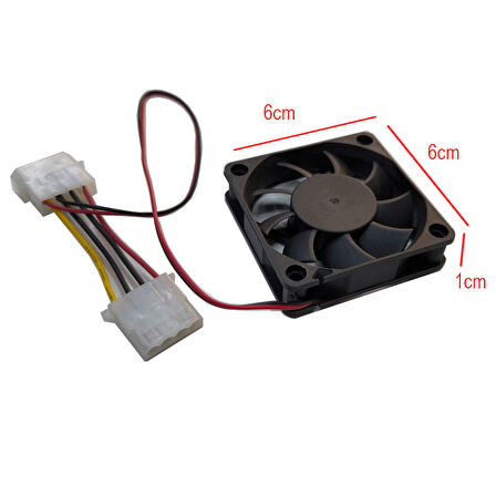 6cm 12v 4pin ıde molex kablolu fan 6cmx6cmx1cm 12v 6cm fan