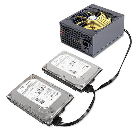 Mini 4 Pin to 2x Sata Ssd Power Supply Anakart Hdd Güç Kablosu
