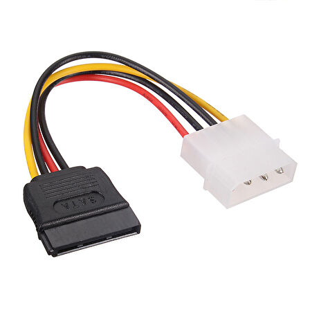 4 pin ıde molex erkek power to Sata 15 pin dişi power çevirici kablo 30 cm