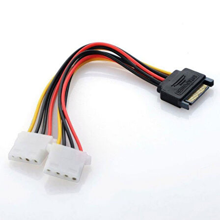 Sata 15 pin erkek power çift Molex 4 pin dişi power çevirici 30cm