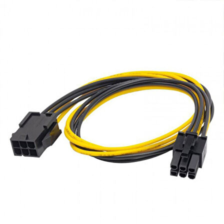 6 Pin PCIe Uzatma Kablosu PCIe 6 Pin Dişi - Erkek Güç Kaynağı Kablosu 30cm