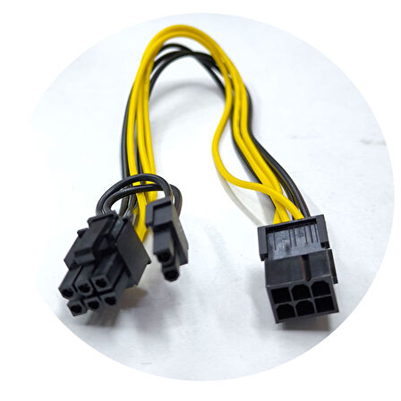 6 pim to 6+2 8 pim pcıe ekran kartı power güç kablosu 30 cm