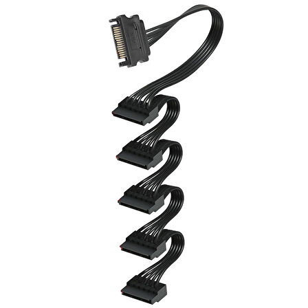 Sata power çoklayıcı splitter 1 erkek 5 dişi sata power çoklayıcı kablo 85cm