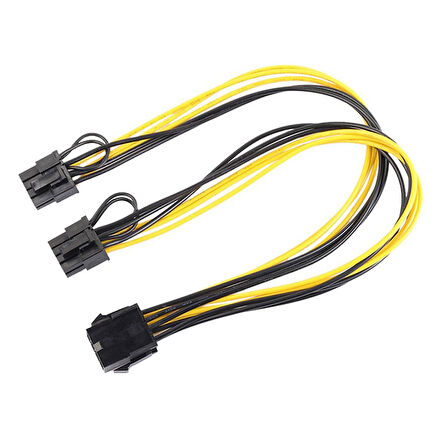CPU 8Pin to Graphics Video Kartı Çift PCI-E Güç Kaynağı Kablosu 30cm