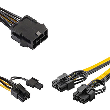 CPU 8Pin to Graphics Video Kartı Çift PCI-E Güç Kaynağı Kablosu 30cm