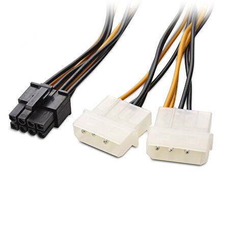 8 Pin PCIe to 2 x ıde Molex Power Kablosu ekran kartı power kablo 30cm