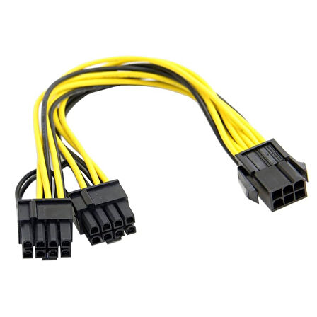 6 pin PSU to 2x8 (6+2) Pin Ekran Kartı Güç Çevirici Kablo 30cm