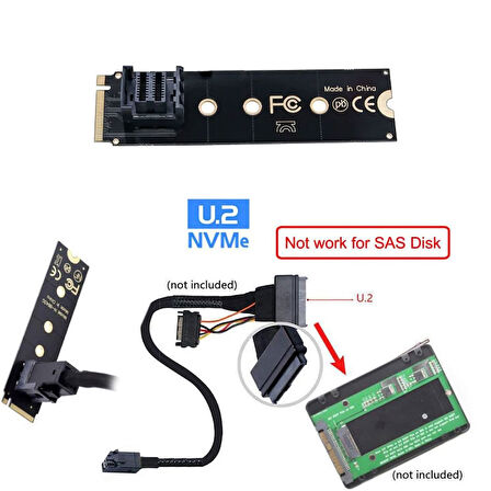 M.2 NVMe - SFF-8643 Adaptörü, SSD Bağlantısı İçin U2 SFF-8639'u Çevirici