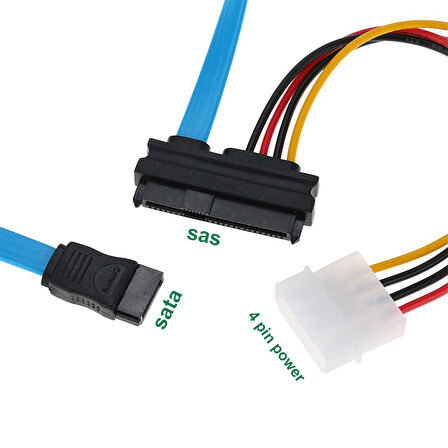 7 Pin SATA Serial ATA to 29Pin SAS SFF-8482 Çevirici Kablo 70cm