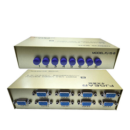 8 Port VGA Switch Paylaşım Anahtar 8 Girişi 1 Çıkışlı vga switch