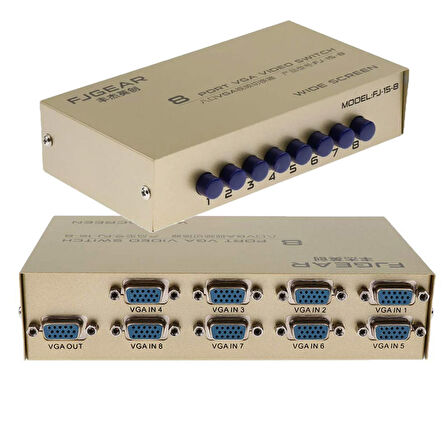 8 Port VGA Switch Paylaşım Anahtar 8 Girişi 1 Çıkışlı vga switch