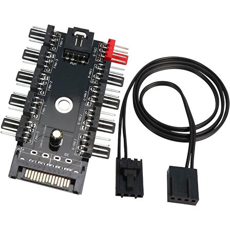 4-3 Pinli Fan Çoklayıcı HUB PWM Fan Kontrolcüsü 10 Port 12V PC Fan çoklayıcı