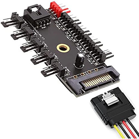 4-3 Pinli Fan Çoklayıcı HUB PWM Fan Kontrolcüsü 10 Port 12V PC Fan çoklayıcı