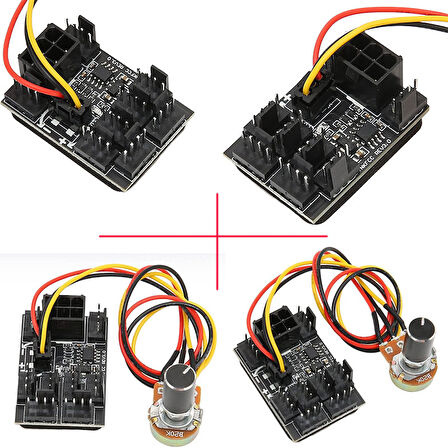 PC Fan Hız Kontrol Cihazı 3- 4 Pinli Fan Adaptörü PWM Fan Hub 8 Yollu
