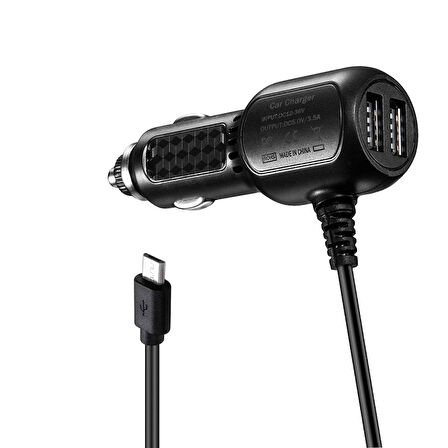 12/24v mikro usb girişli araç navigaston kamera şarj adaptörü + dual usb