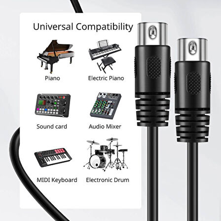 5 pin DIN erkek erkek midi kablo midi ses uzatma kablosu 1.5m