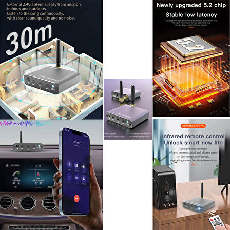 Çok fonksiyonlu Bluetooth ses alıcısı HIFI kayıpsız müzik USB AUX RCA