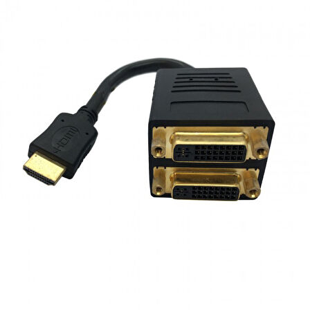 Hdmı erkek to 2xDVI 24+5 dişi pasif splitter çevirici kablo 20cm