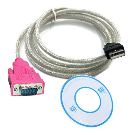 USB 2.0 to RS232 Seri com Port  USB DB9 Pin Erkek Dönüştürücü Kablo 1.30m