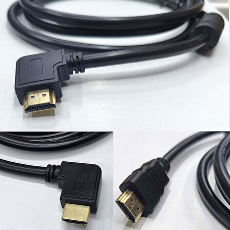 Hdmı L tipi 90 derece kablo hdmi L sağ açılı kablo 1.5m