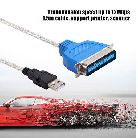 USB to 1284 dotmatrix Yazıcı Kablosu Standart Cn36 pin Paralel Port Kablosu