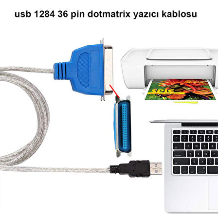 USB to 1284 dotmatrix Yazıcı Kablosu Standart Cn36 pin Paralel Port Kablosu