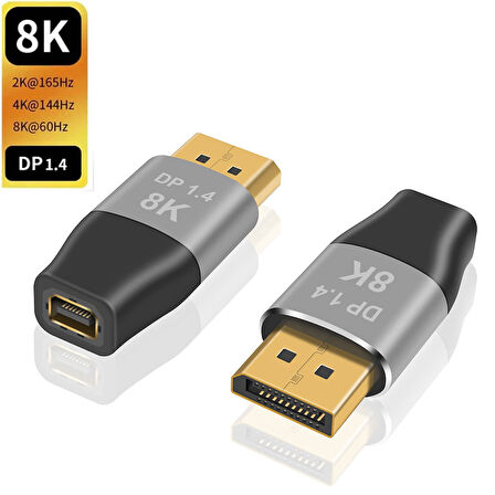 8K Mini DisplayPort to DisplayPort Adaptörü Çift Yönlü Dönüştürücü