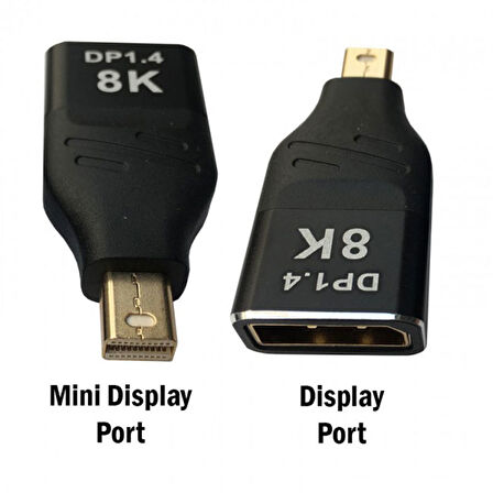 DisplayPort 8k to mini DisplayPort Adaptörü Çift Yönlü çevirici