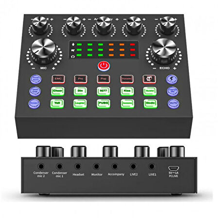 Canlı Web yayını için ses mikseri kondanser mikrofon paketi canlı stüdyo