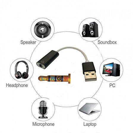 USB Harici Ses Kartı 7.1CH 3.5mm mikrofonlu kulaklık tek port girişli 