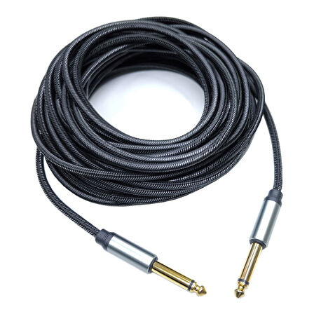 6.3 mm mono Gitar anfi ara bağlantı kablosu TS mono jaklı kablo 10m