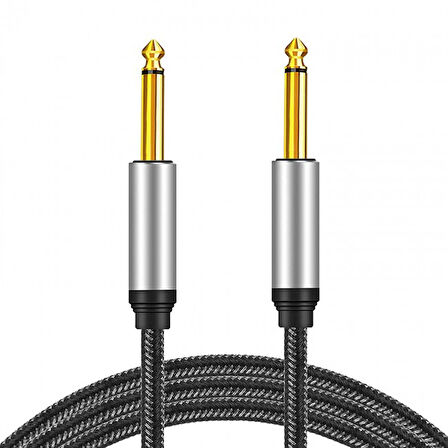 6.3 mm mono Gitar anfi ara bağlantı kablosu TS mono jaklı kablo 10m