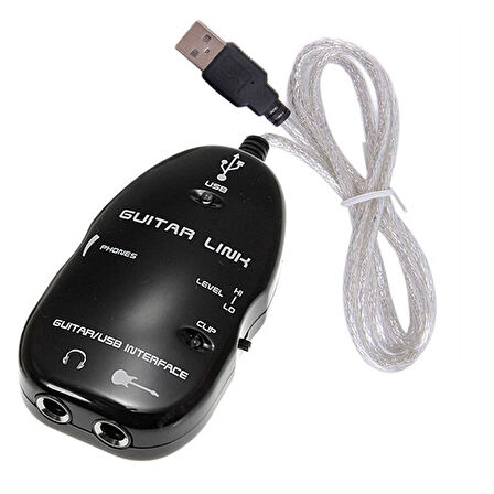 USB Gitar Link Kablosu USB Arayüz Kablosu Ses Bağlantısı PC Kayıt Adaptörü