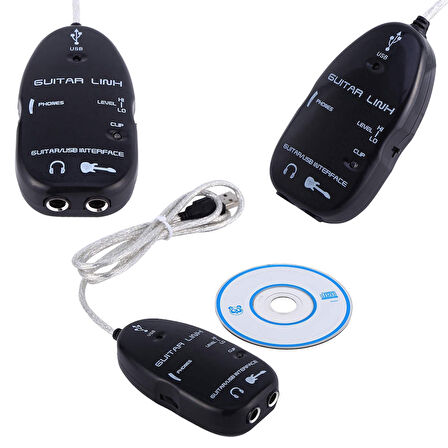 USB Gitar Link Kablosu USB Arayüz Kablosu Ses Bağlantısı PC Kayıt Adaptörü
